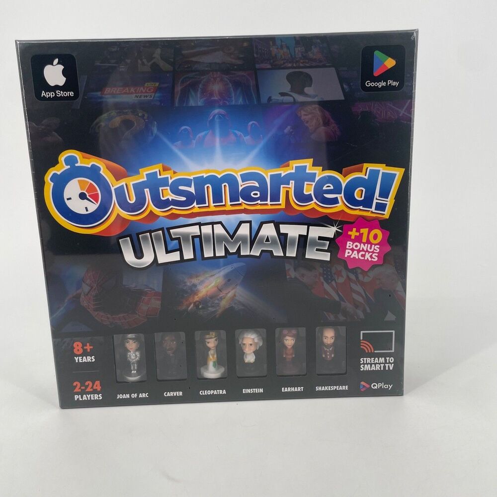 Outsmarted! Ultimate Live Quiz Show Board Game QPlay 2025 +10 Bonus Packs New